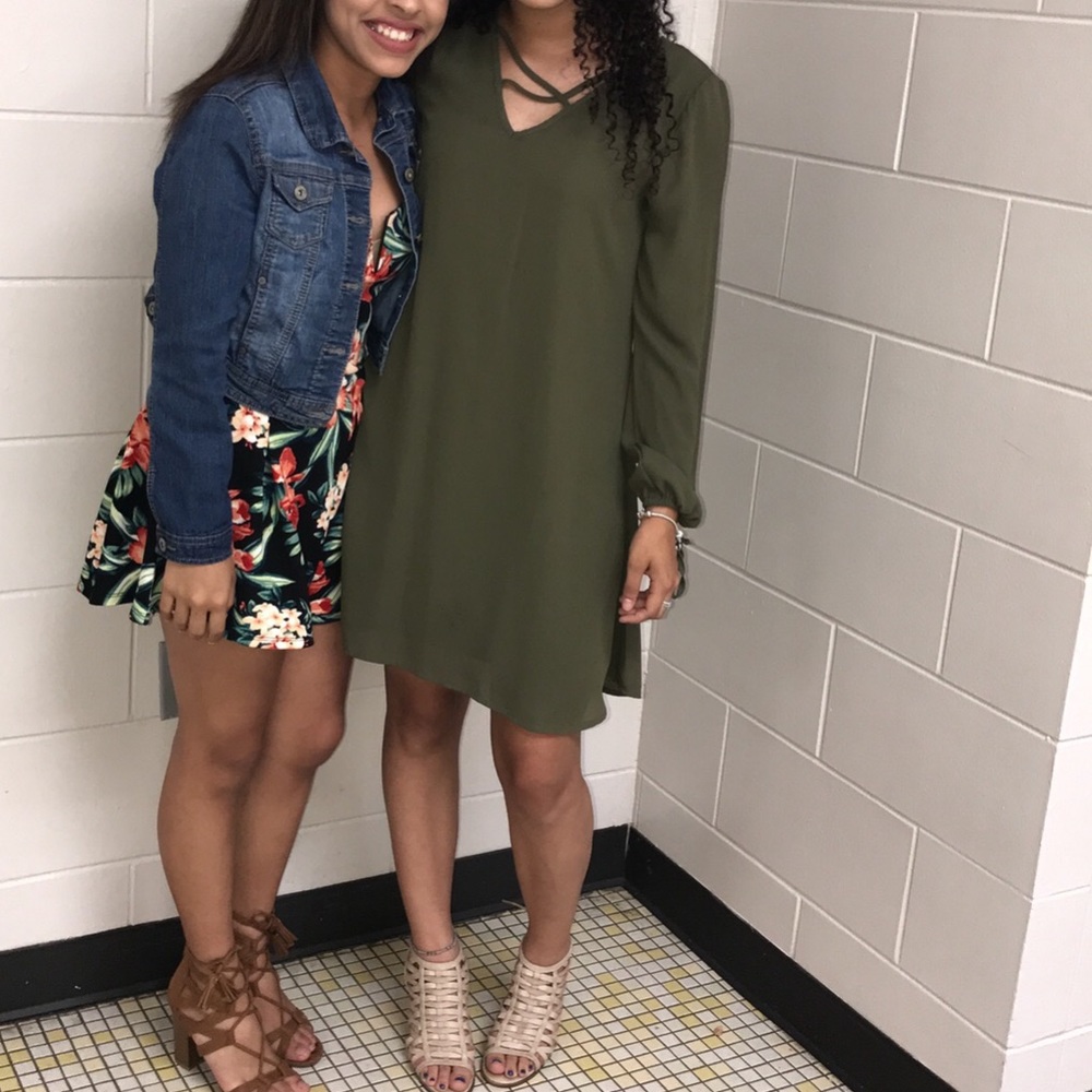 Olive green dress
